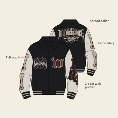 Legends Killing Glance Black Varsity Jacket