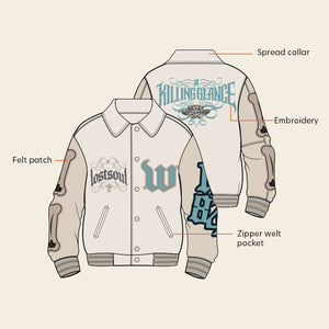 Legends Lost Soul Beige Varsity Jacket