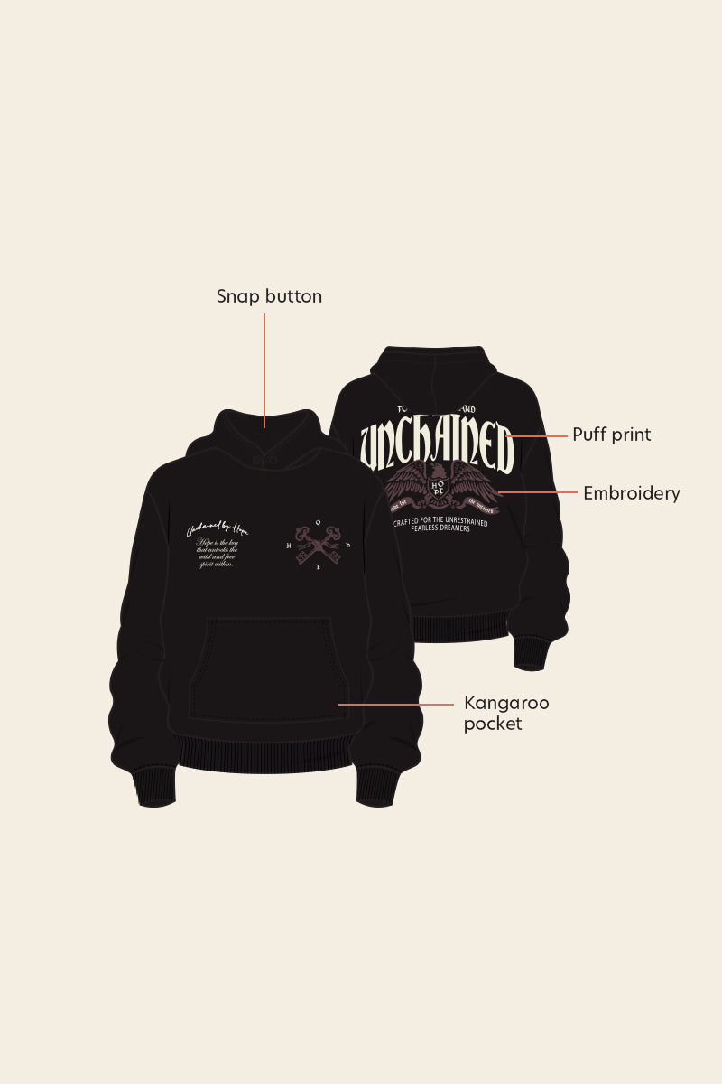 Legends Unchained Black Embroidered Hoodie