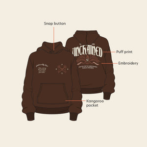 Legends Unchained Brown Embroidered Hoodie
