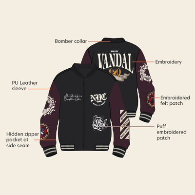 Legends Vandal Black Varsity Jacket
