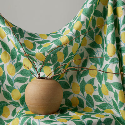 Lemons on Natural on Linen by Nathan Turner