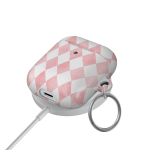Queen of Diamonds | Pink Watercolor AirPods Case
