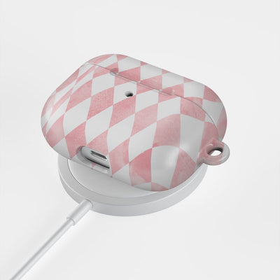 Queen of Diamonds | Pink Watercolor AirPods Case