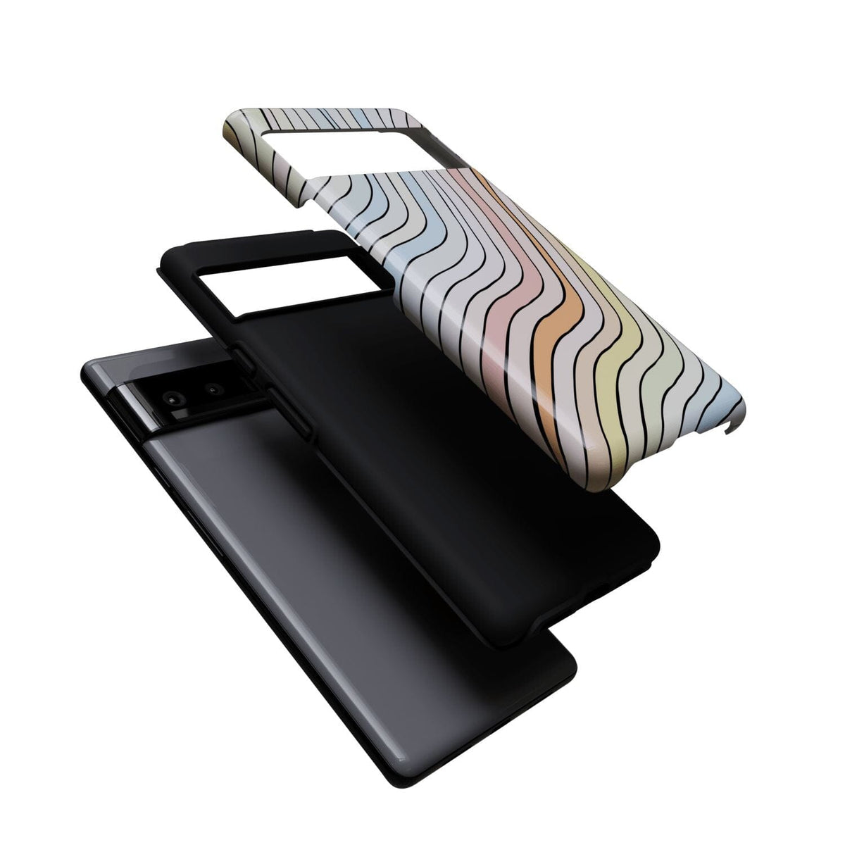 Ride The Wave | Pastel Rainbow Lined Google Pixel Case