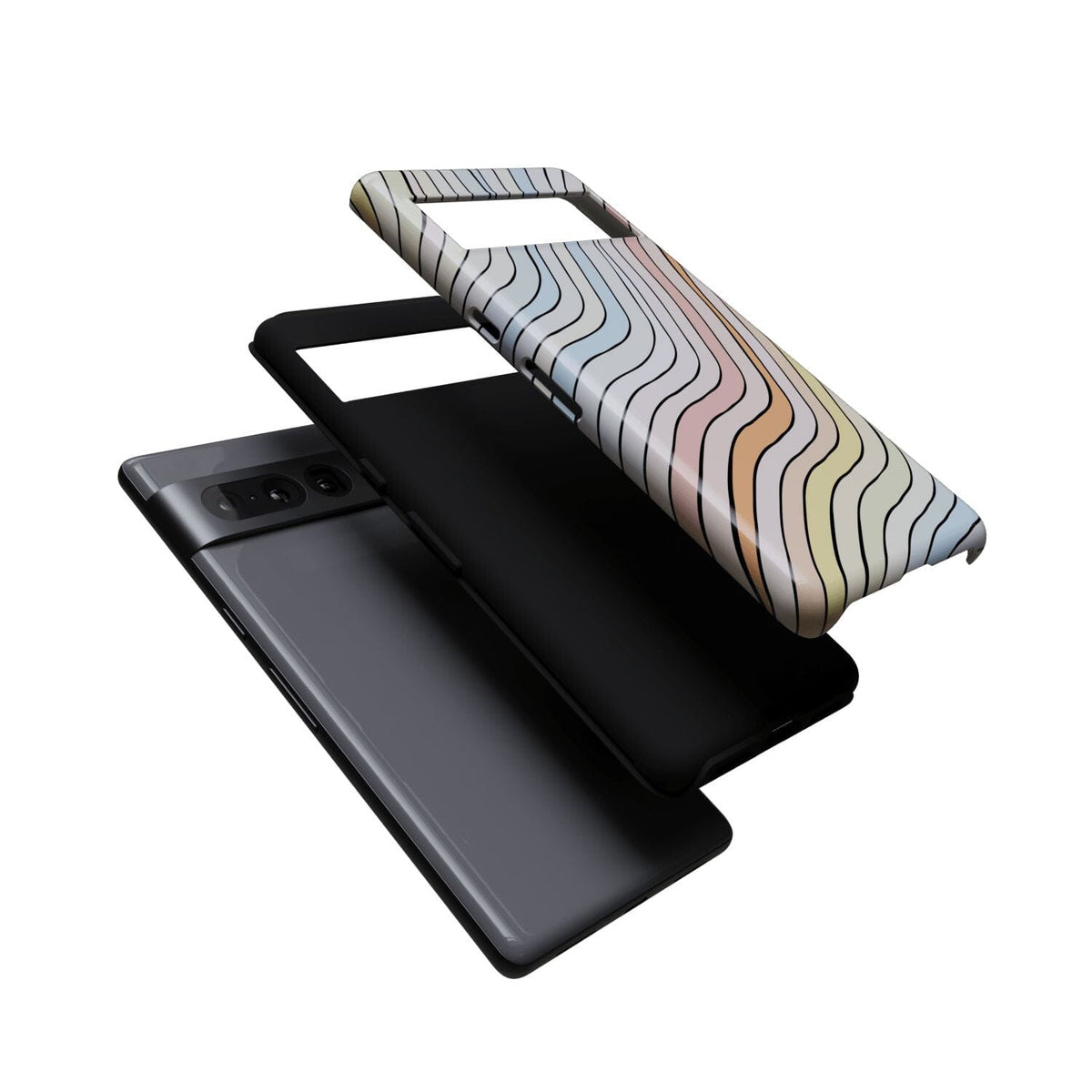 Ride The Wave | Pastel Rainbow Lined Google Pixel Case