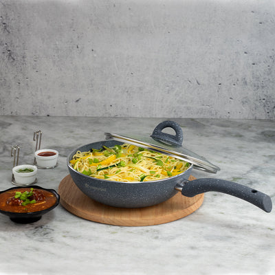 Wonderchef Renewed Granite 26cm Non-Stick Wok (without Lid) |