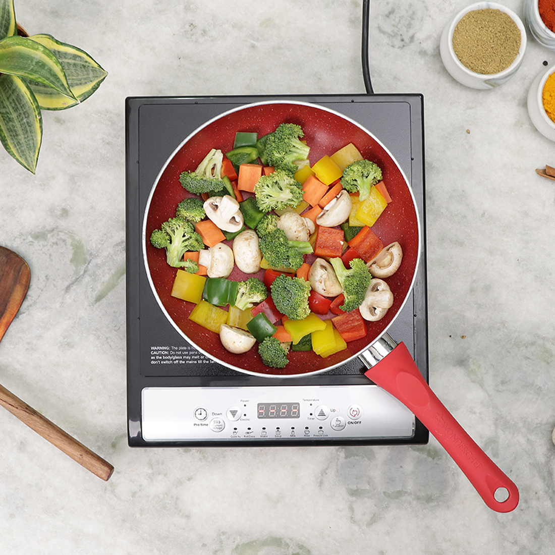 Torino Induction Cooktop with 11 Pre-set Cooking Menus|2000 Watt