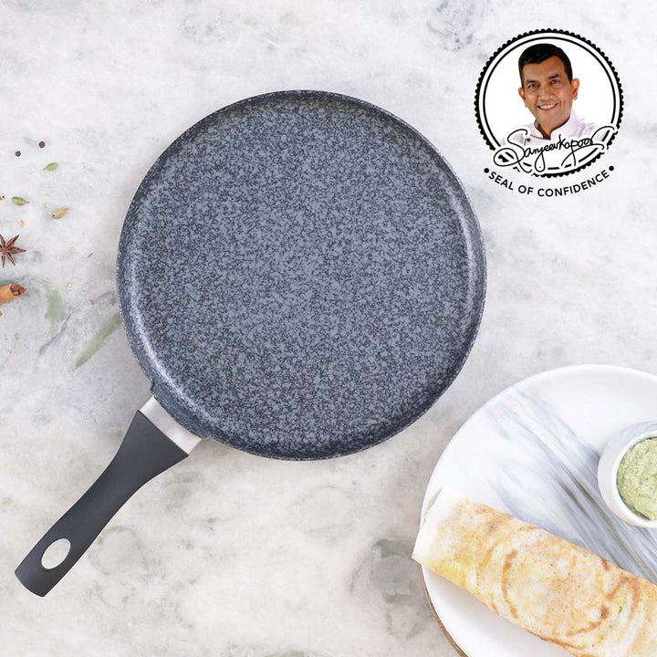 Graphite Dosa Tawa 28 cm, 3 Years Warranty by blacktree