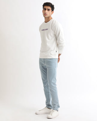 Rare Rabbit Men'S Lintz Off White Sweatshirt Full Sleeves Solid