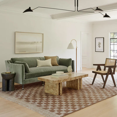 Irregular Checkerboard Hand-Knotted Wool Rug by Sarah Sherman Samuel