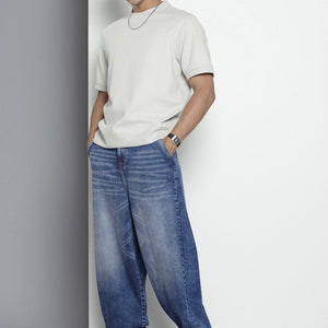 Men's Blue Skater Fit Solid Jeans