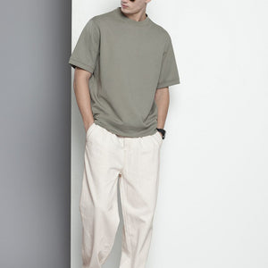 Men's White Relaxed Fit Solid Denim Joggers