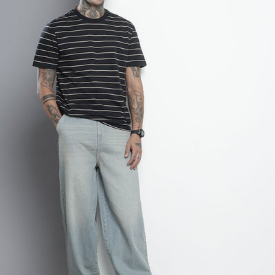 Men's Blue Relaxed Fit Solid Jeans