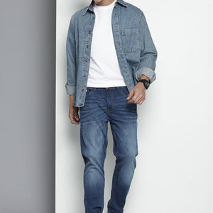 Men's Blue Slim Fit Solid Jeans