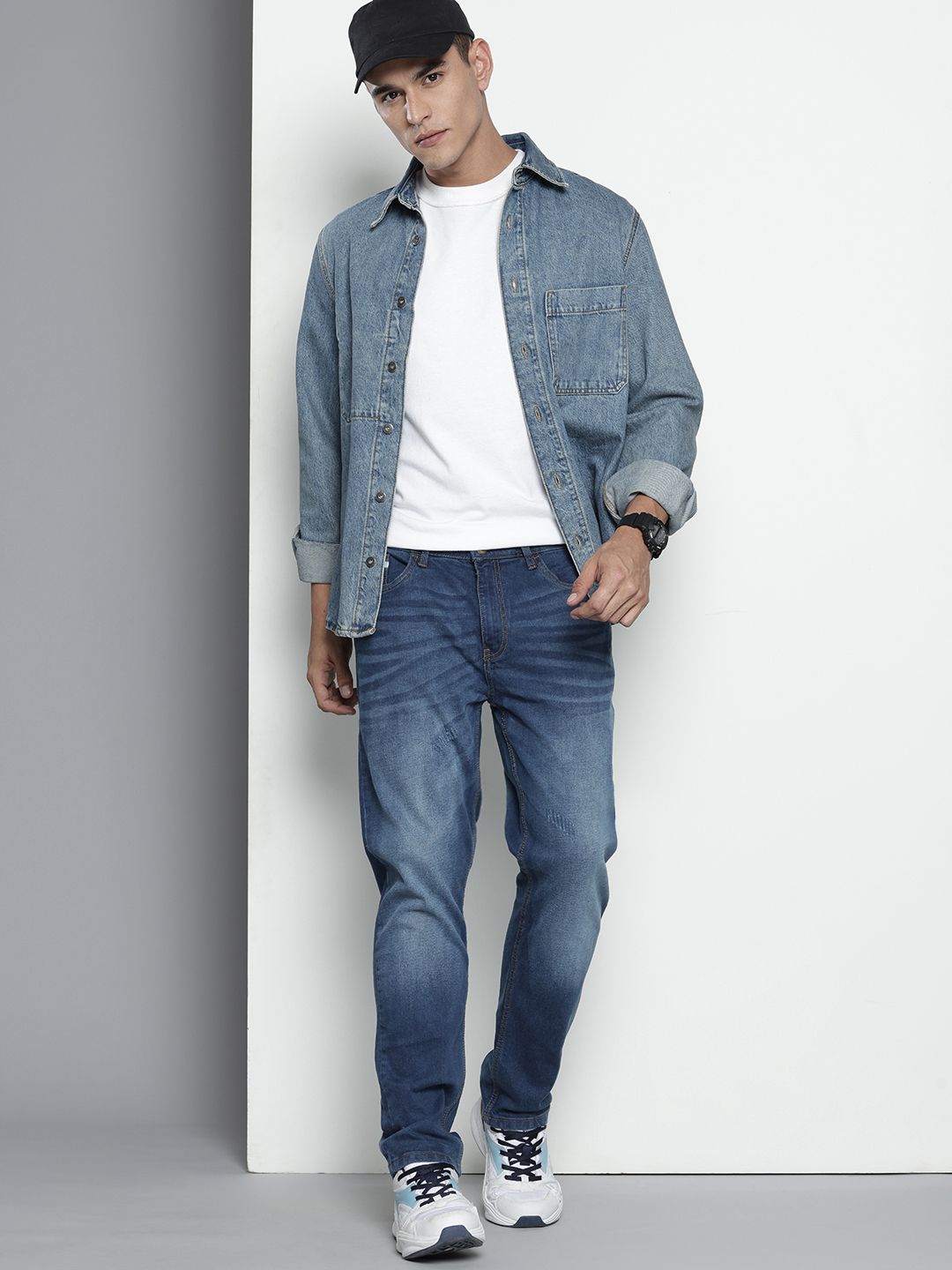 Men's Blue Slim Fit Solid Jeans