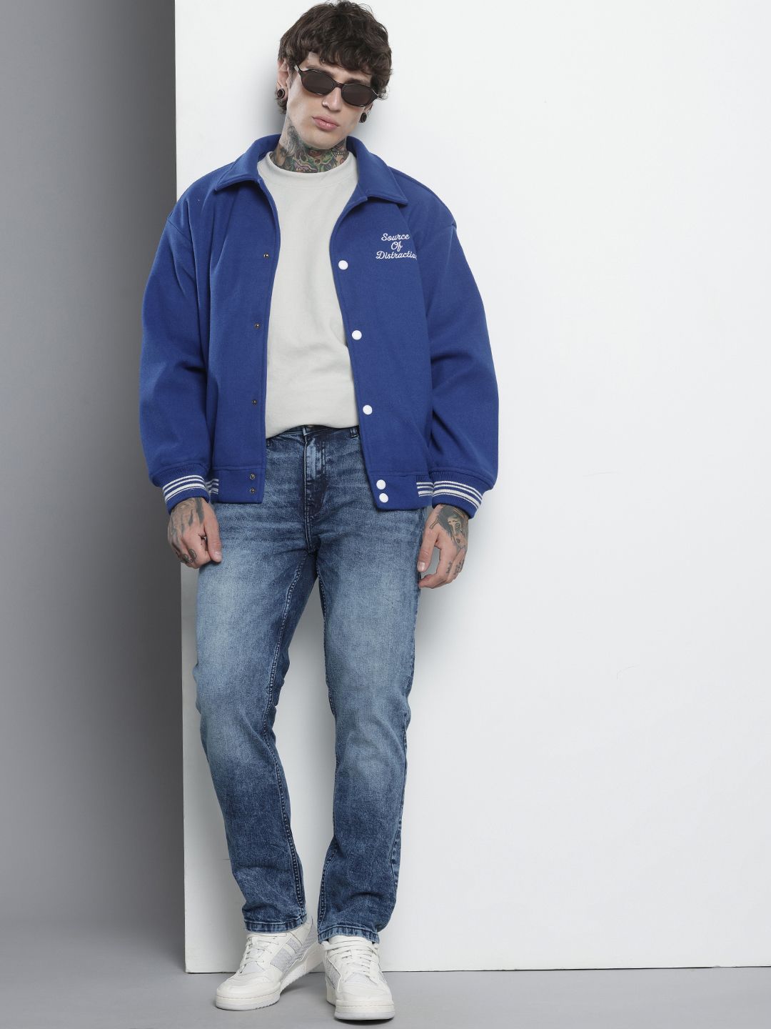 Men's Blue Slim Fit Solid Jeans