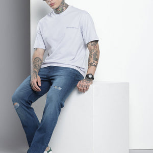 Men's Blue Slim Straight Fit Solid Jeans