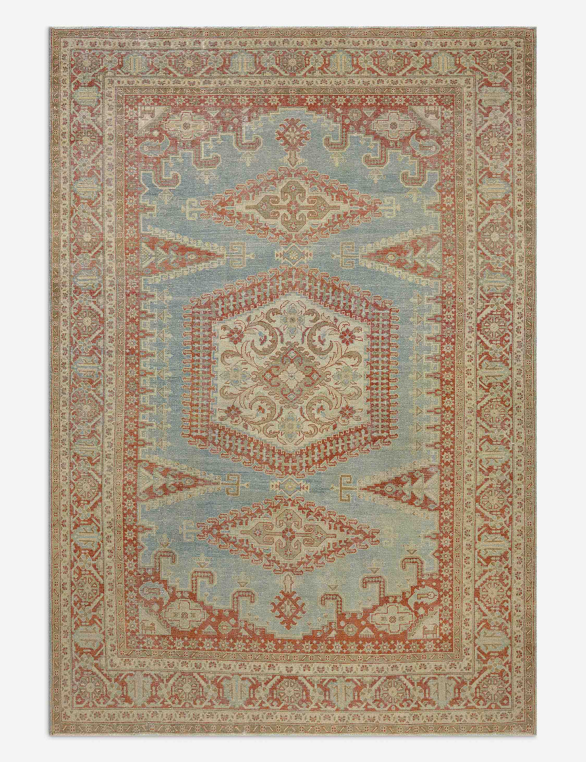 Vintage Turkish Hand-Knotted Wool Rug No. 613, 6'11" x 10'1"