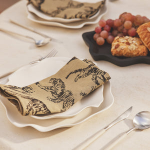 Tiger Linen Napkins (Set of 4) by Sarah Sherman Samuel
