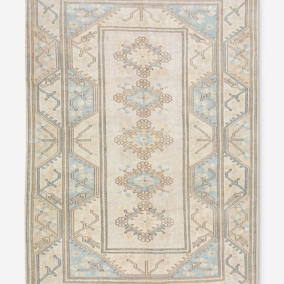 Vintage Turkish Hand-Knotted Wool Rug No. 469, 6' 5" x 9' 8"