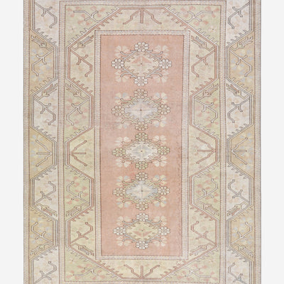 Vintage Turkish Hand-Knotted Wool Rug No. 486, 6' 5" x 9' 4"