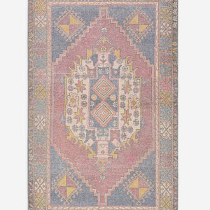 Vintage Turkish Hand-Knotted Wool Rug No. 500, 3' 11" x 6' 2"