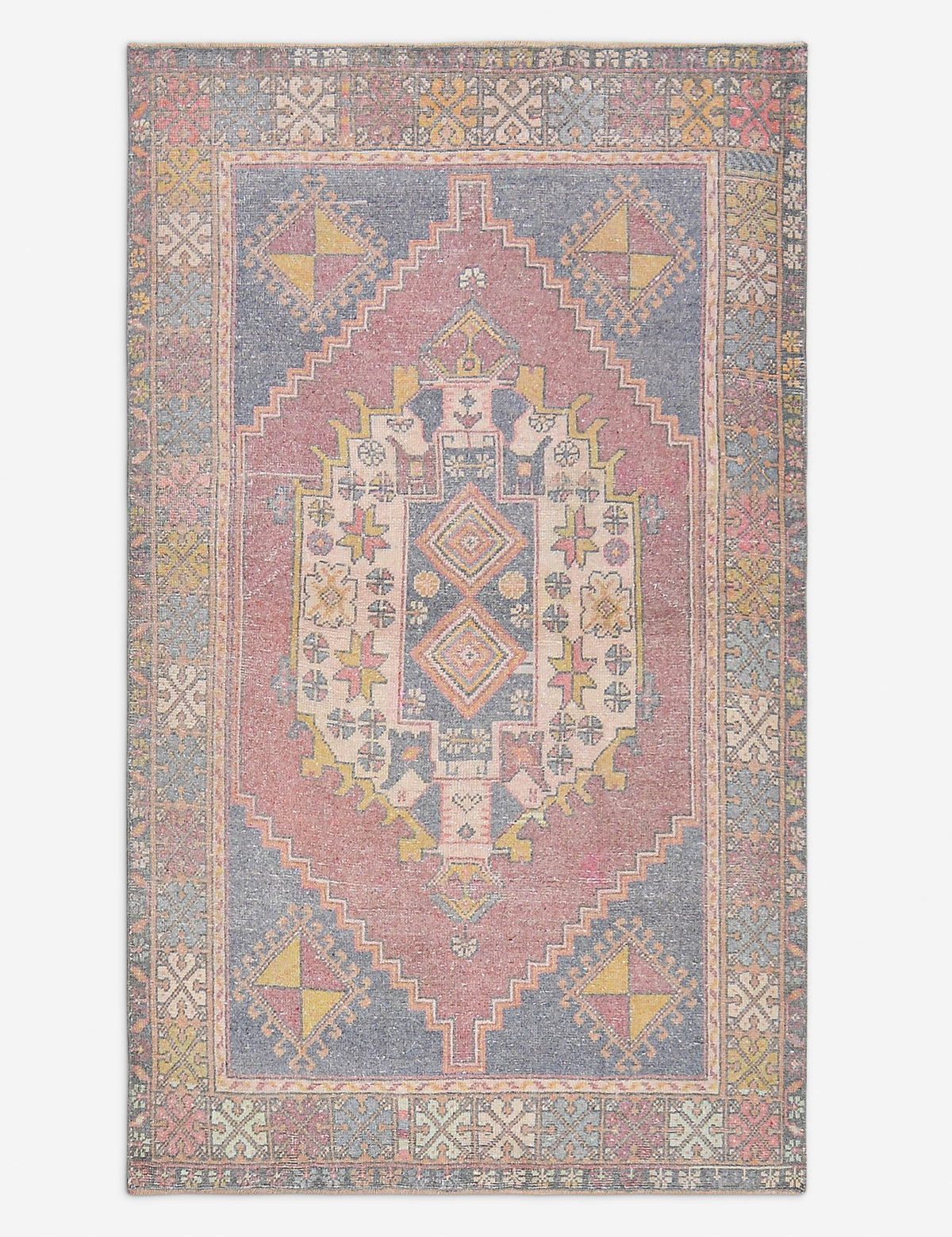 Vintage Turkish Hand-Knotted Wool Rug No. 500, 3' 11" x 6' 2"