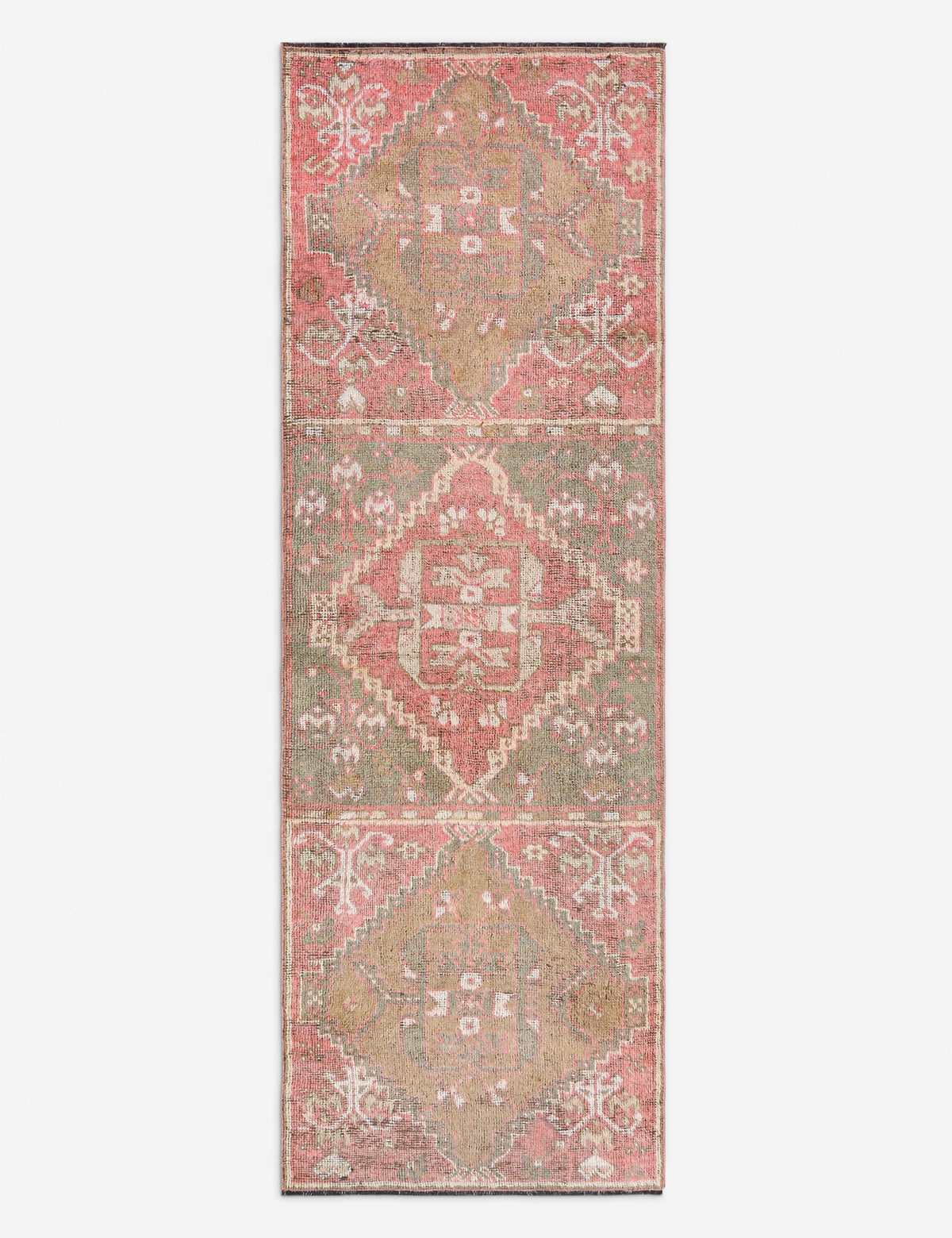 Vintage Turkish Hand-Knotted Wool Runner Rug No. 274, 3' 3" x 10'