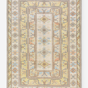 Vintage Turkish Hand-Knotted Wool Rug No. 517, 6' 7" x 9' 4"