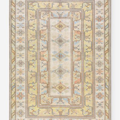 Vintage Turkish Hand-Knotted Wool Rug No. 517, 6' 7" x 9' 4"