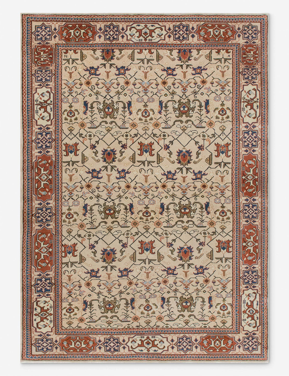 Vintage Turkish Hand-Knotted Wool Rug No. 537, 6'3" x 9'4"