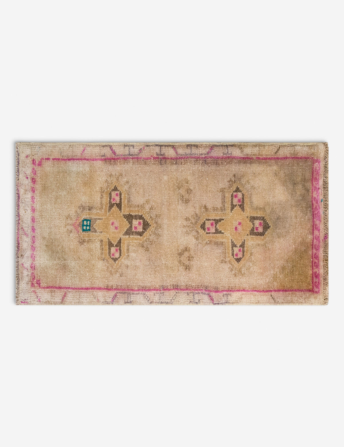 Vintage Turkish Hand-Knotted Wool Mini Rug No. 309, 1'4" x 3'