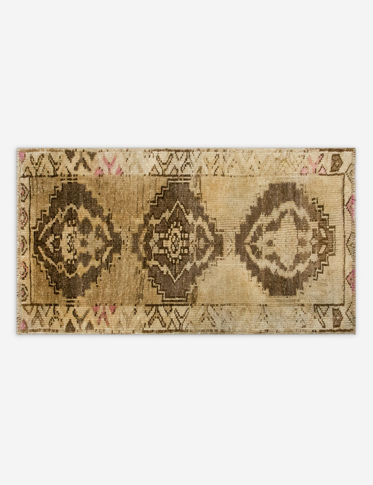 Vintage Turkish Hand-Knotted Wool Mini Rug No. 319, 1'6" x 3'1"