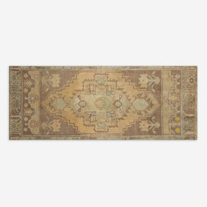 Vintage Turkish Hand-Knotted Wool Mini Rug No. 322, 1'2" x 3'5"