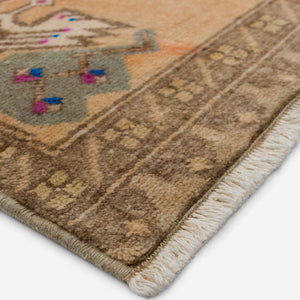 Vintage Turkish Hand-Knotted Wool Mini Rug No. 328, 1'5" x 3'5"
