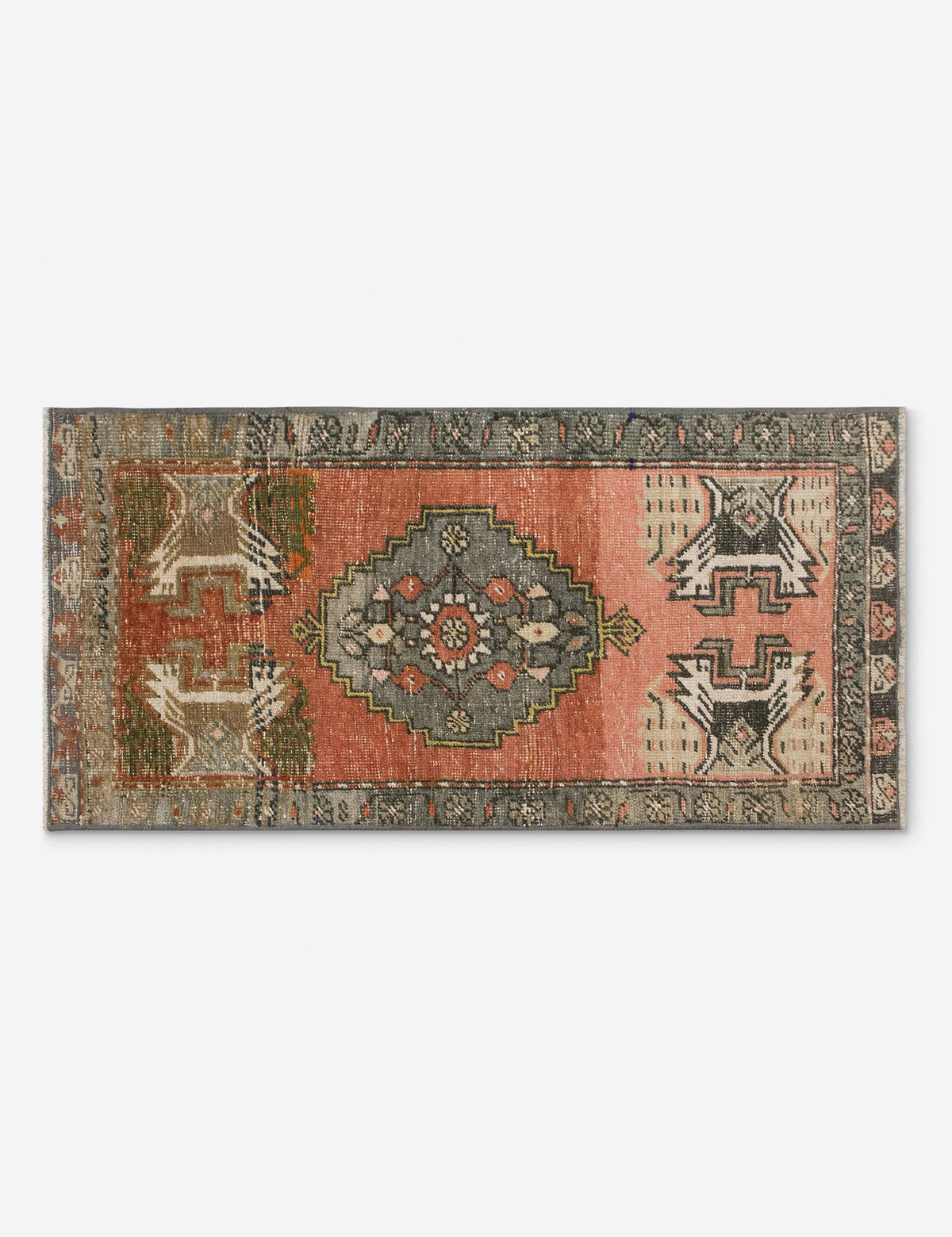 Vintage Turkish Hand-Knotted Wool Mini Rug No. 329, 1'6" x 3'4"