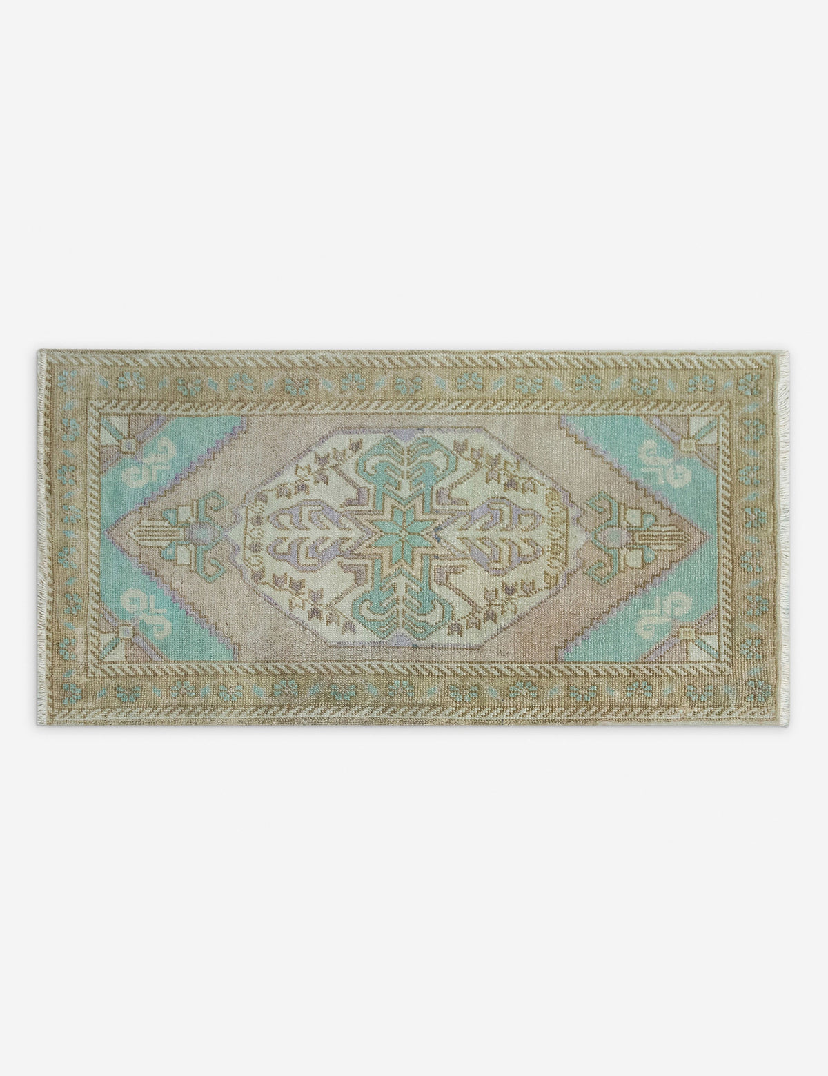 Vintage Turkish Hand-Knotted Wool Mini Rug No. 344, 1'6" x 3'