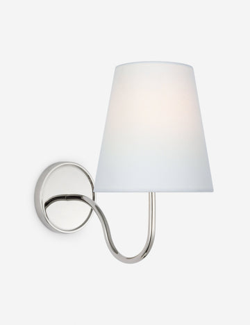 Polished Nickel and White Linen