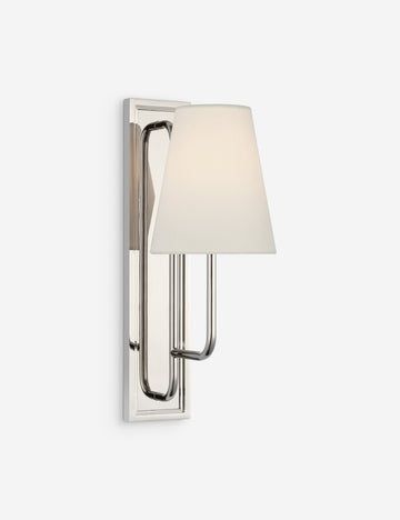 Polished Nickel and White Linen