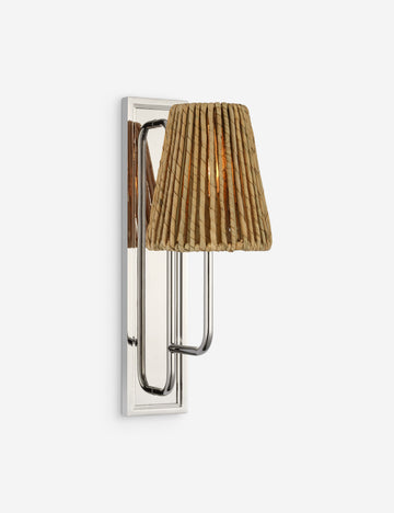 Polished Nickel and Natural Abaca