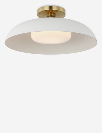 Antique Brass and White Glass