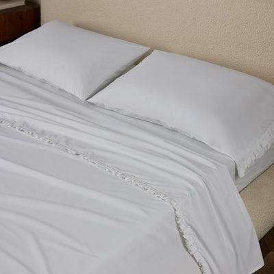 Audrey Ruffle Cotton Percale Sheet Set by Pom Pom at Home