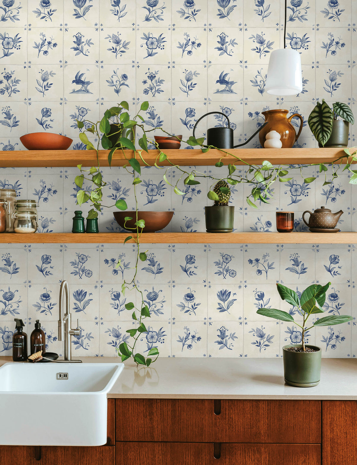 Azulejo Tile Textured Peel + Stick Wallpaper