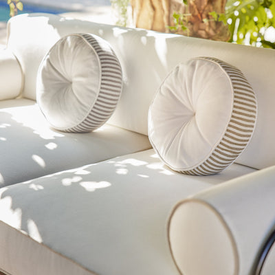 Littu Indoor / Outdoor Striped Disc Pillow by Sarah Sherman Samuel