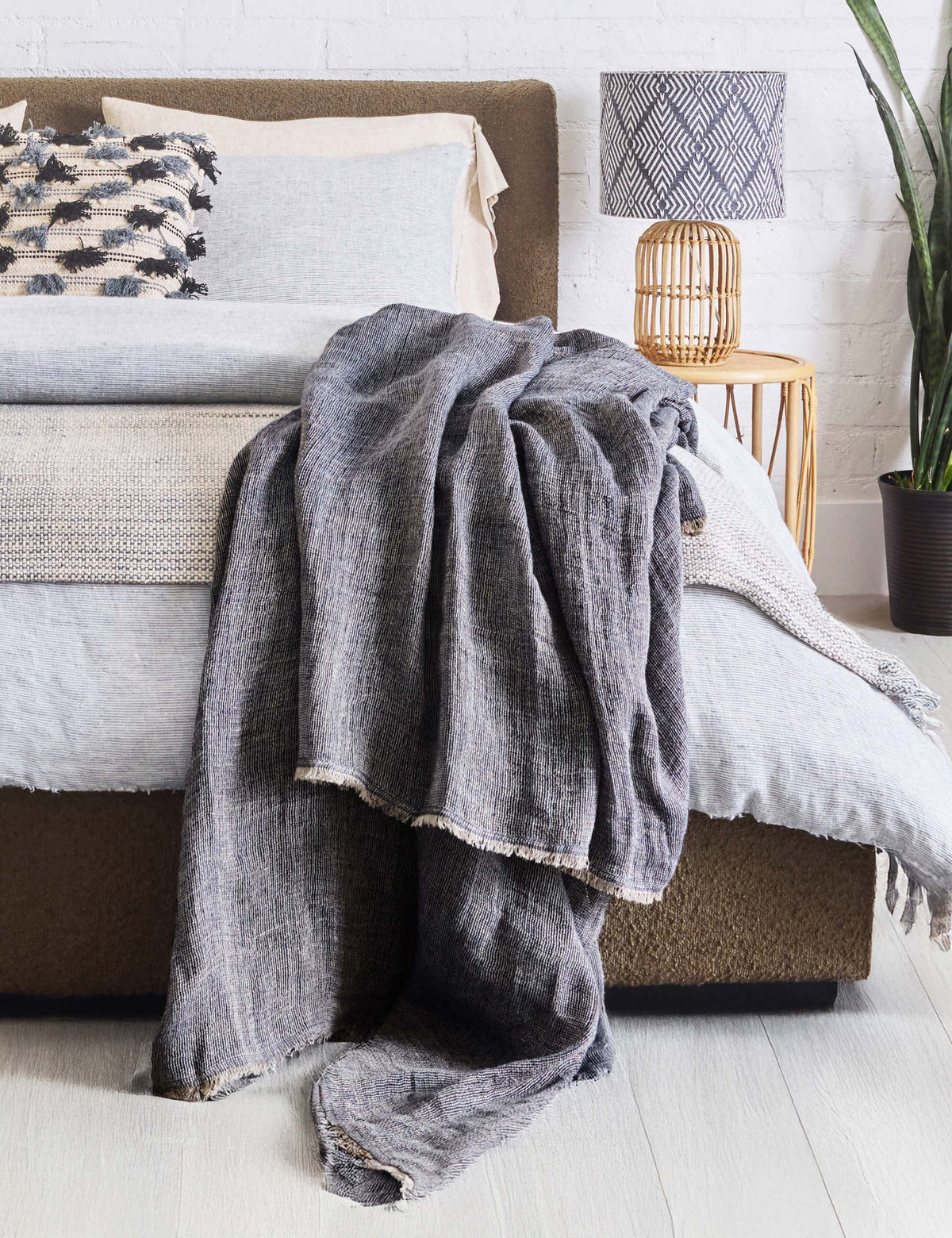 River Oversized Linen Throw by Pom Pom at Home