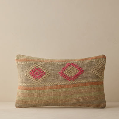 Vintage Lumbar Pillow No. 281, 12" x 20"