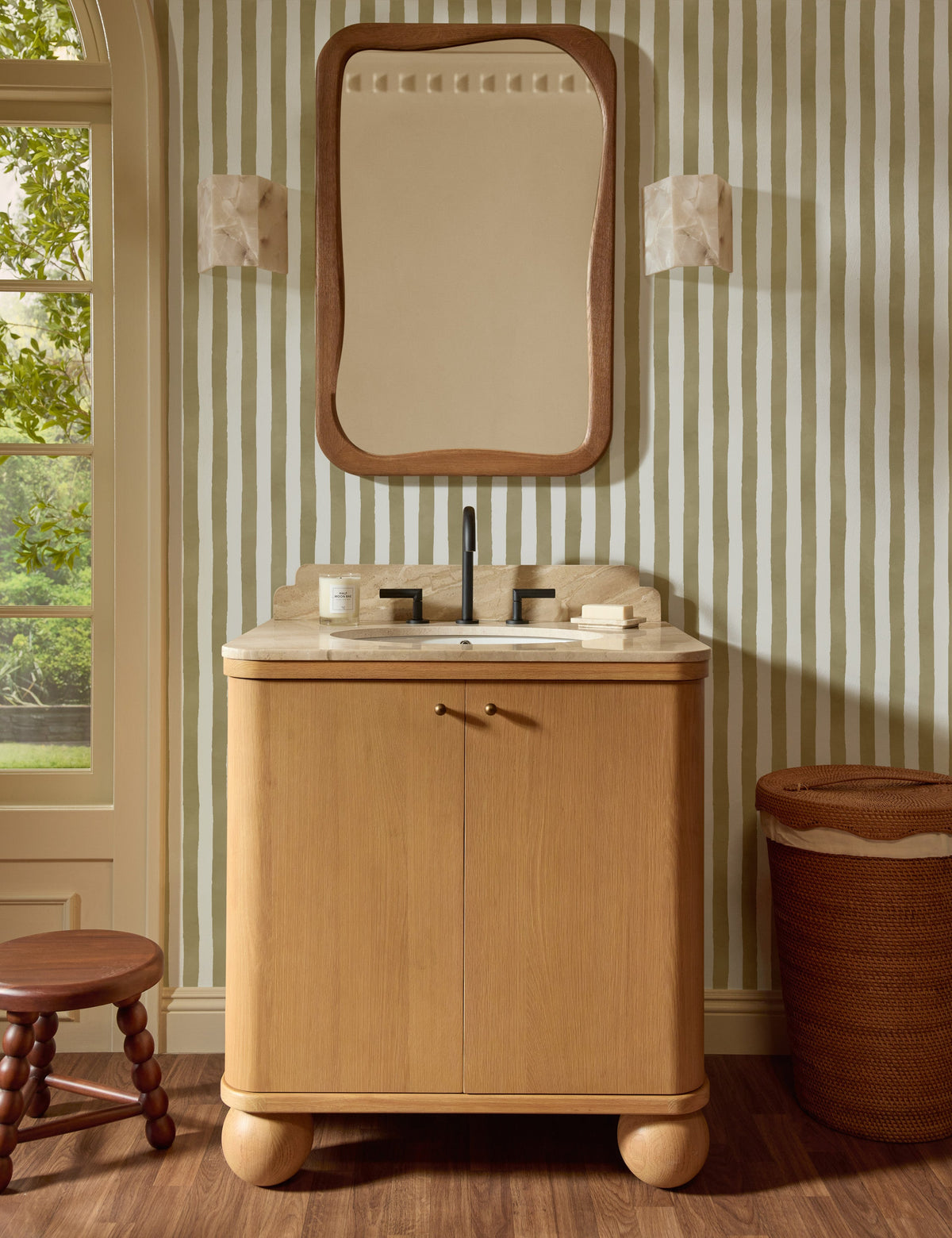 Painterly Stripe Wallpaper by Sarah Sherman Samuel
