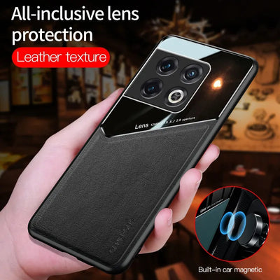 OnePlus 10R Vintage Leather Magnetic Holder Case