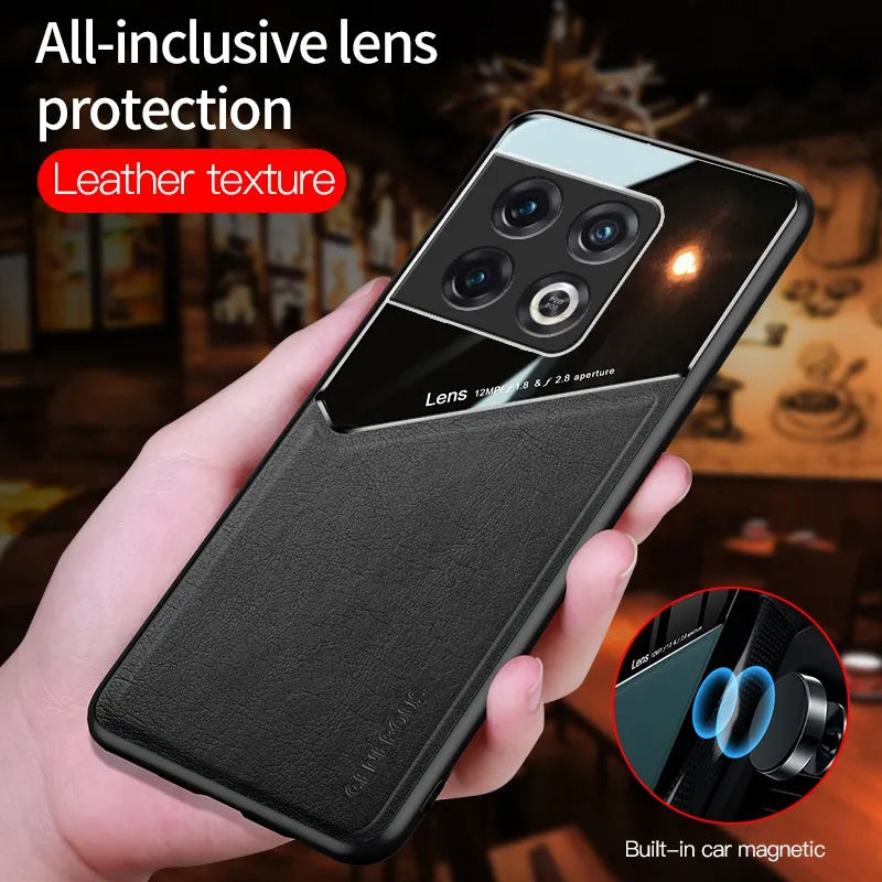 OnePlus 12 Series Vintage Leather Magnetic Holder Case